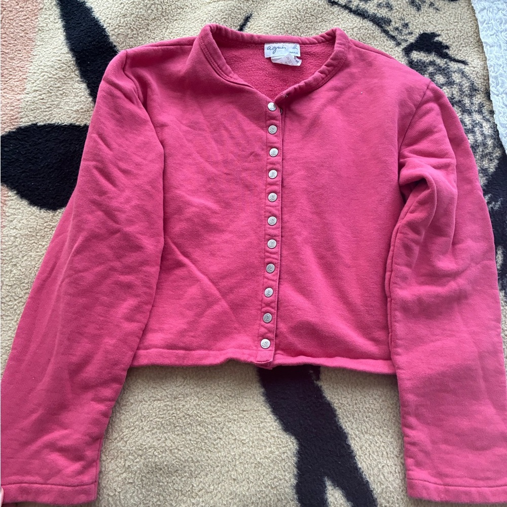 Pink Button-Up Cardigan